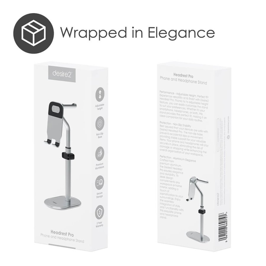 DESIRE2 Headrest Pro Stand For headphone and phone silver #2