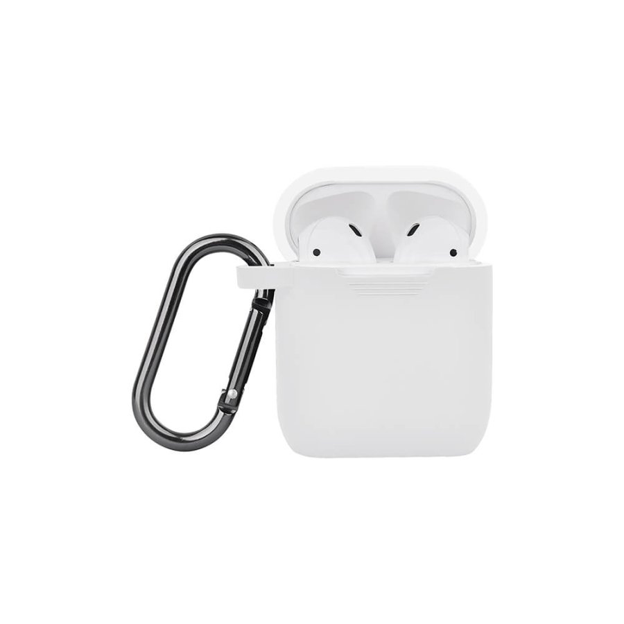 NORTH Airpods Beskyttelses Case Silikone Karabin Hvid #1