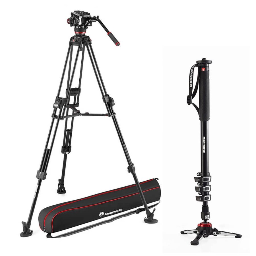 MANFROTTO Tripod Video Kit + Monopod 504X + Twin Fast Alu + MVMXPRO4 #1
