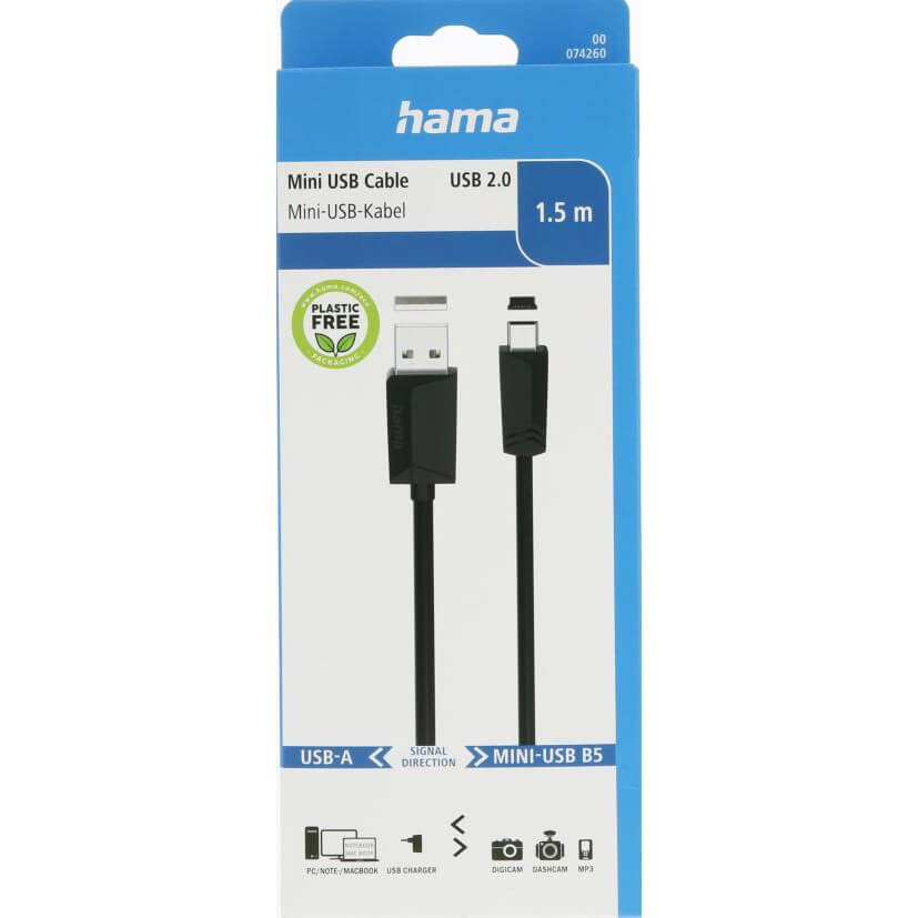 HAMA Cable USB A-USB B Mini 480 Mbit/s Black 1.5m #2