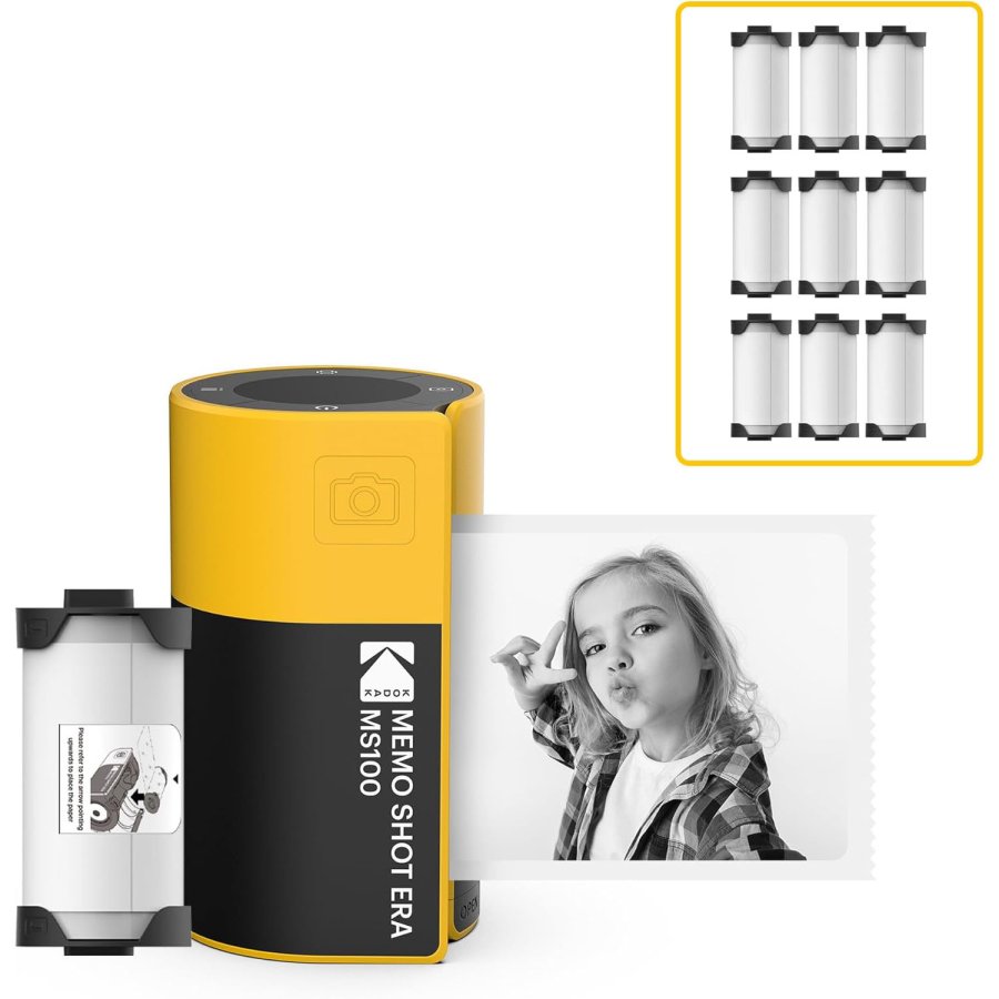 KODAK Instant Camera Memo Shot MS100 Yellow Bundle #1