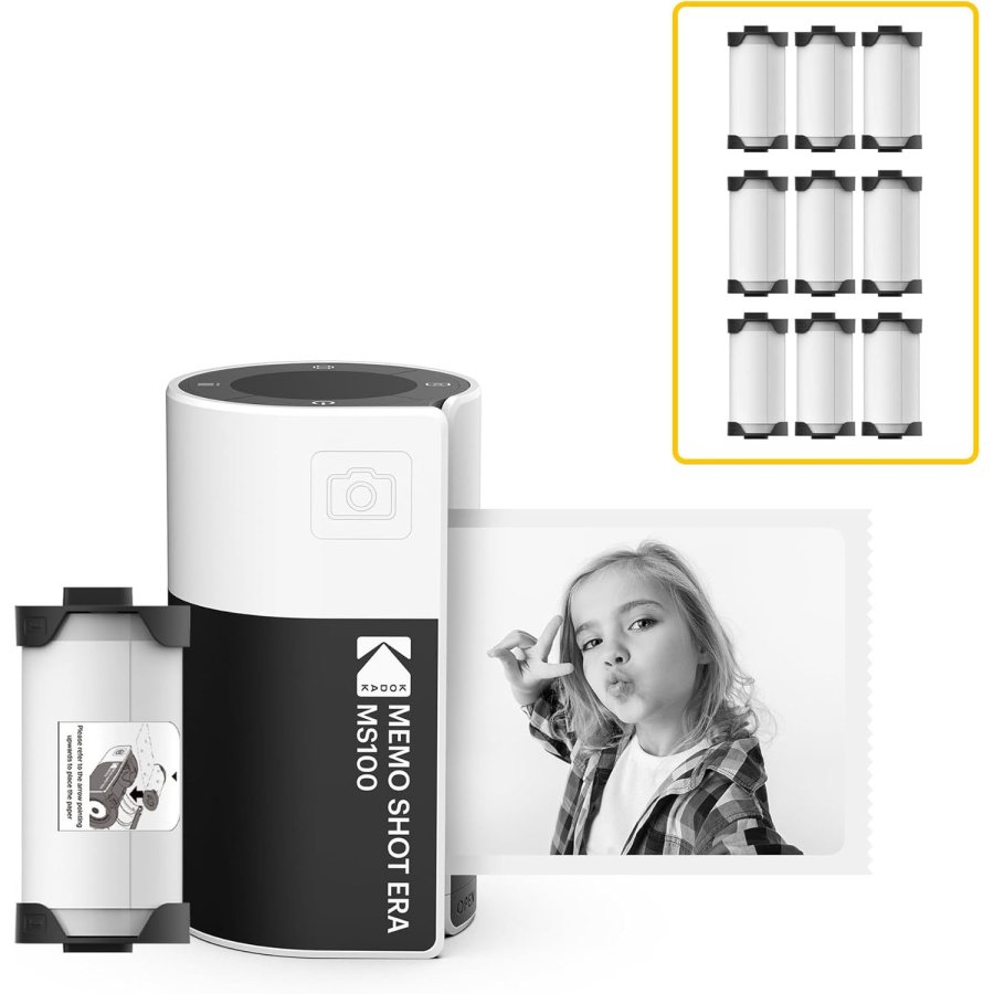 KODAK Instant Camera Memo Shot MS100 White Bundle #1