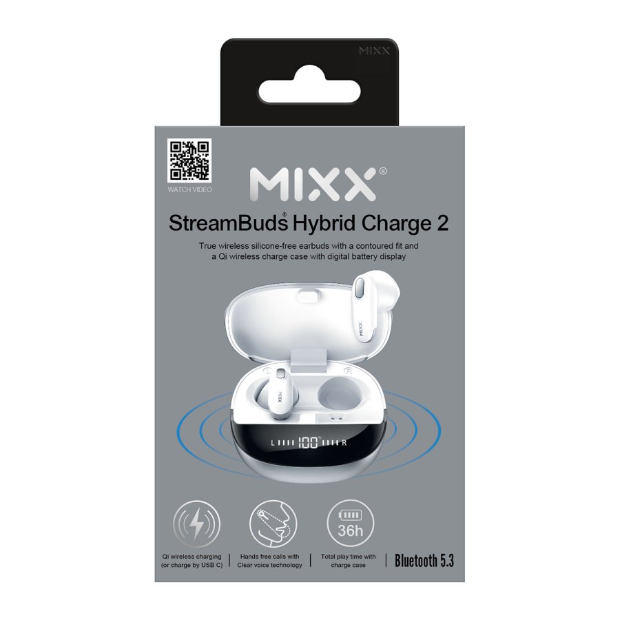 MIXX Headphone Hybrid Charge 2 In-Ear TWS Qi White #2